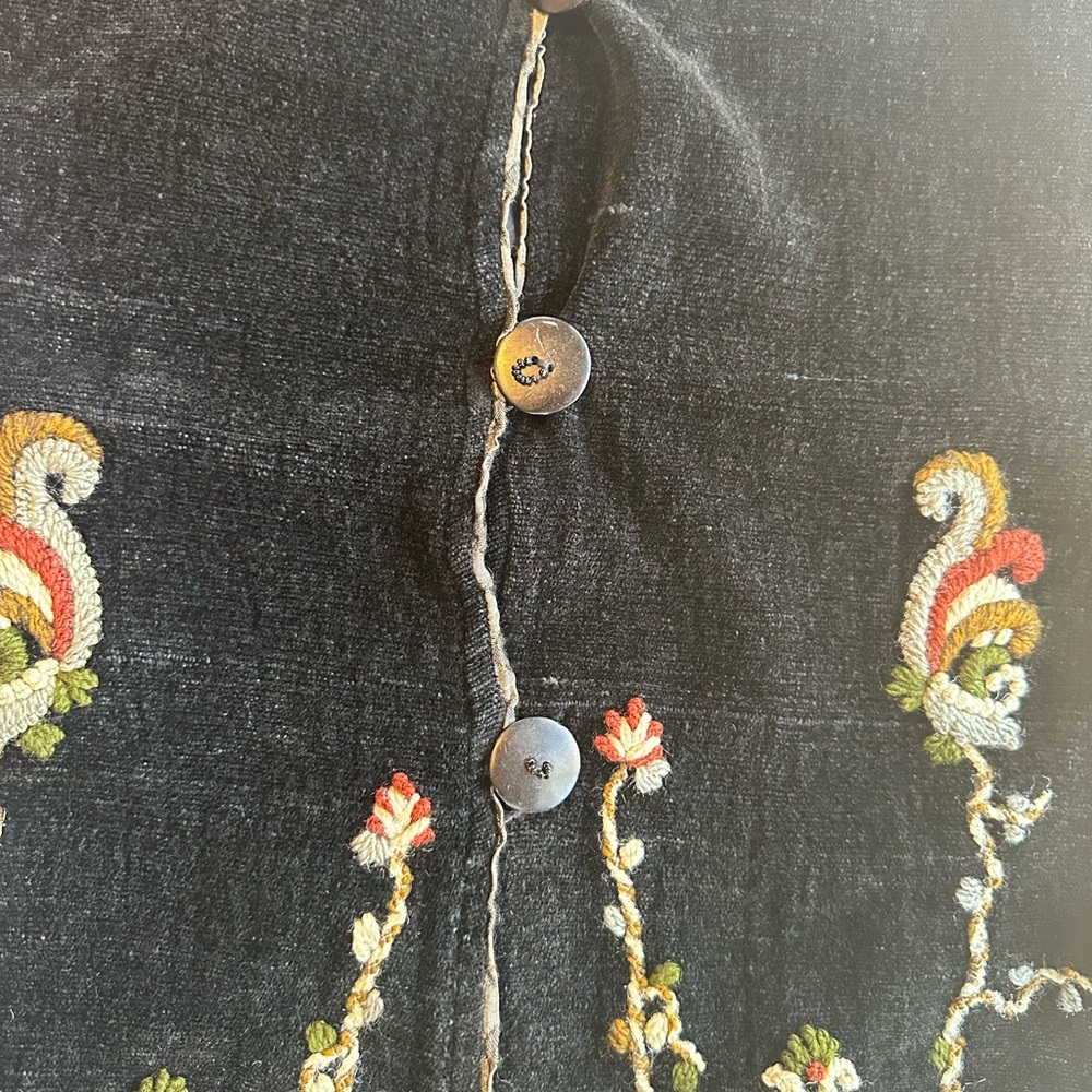 Flashback Embroidered Jacket Sz M Ombre Floral Cottage Vintage Art To Wear Boho - Picture 7 of 15